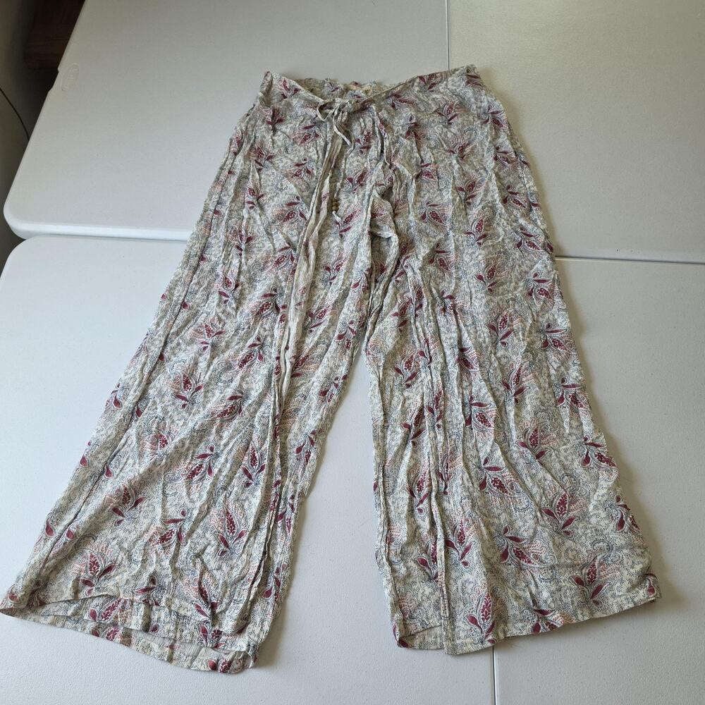 Denim & Supply Ralph Lauren Pants Womens XL Beige Paisley Wide Leg Drawstring